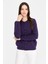 Kadın Sıfır Yaka Triko Yün Hırka K.mor 2