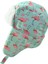 Sugeçirmez Kız Çocuk Bere Eldiven Set Mint Pembe Flamingo Desenli Kayak Snowboard 4-8 Yaş 2