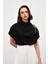 Tek Omuz Aksesuarlı Salaş Bluz - Siyah 2