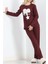 Nakışlı Fitilli Pijama Takımı Bordo - 19217.1048. 2