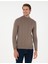 Erkek Vizon Melanj Slim Fit Yarım Balıkçı Yaka Triko Kazak 50300460-VR174 1