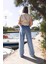 Parça Kemerli Wet Leg Denim Pantolon 3