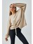 Kadın Bej Oys Modal Kumaş Tokalı Tasarım Sweatshirt 28034 1