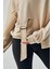 Kadın Bej Oys Modal Kumaş Tokalı Tasarım Sweatshirt 28034 2