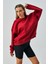 Kadın Bordo 3 Iplik Penye Şardonlu Oversize Sweatshirt 28050 1