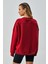 Kadın Bordo 3 Iplik Penye Şardonlu Oversize Sweatshirt 28050 5