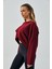 Kadın Bordo Oys Modal Kumaş Asimetrik Kesim Sweatshirt 28028 4