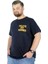 Büyük Beden T-Shirt Bisiklet Yaka Delete 22169 Lacivert 2