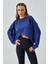 Kadın Indigo Oys Modal Kumaş Asimetrik Kesim Sweatshirt 28028 2