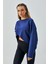 Kadın Indigo Oys Modal Kumaş Asimetrik Kesim Sweatshirt 28028 4