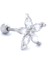 316L Çelik Zirkon Taşlı Çiçek Şekilli Piercing PRC-191 5