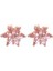 Pembe Zirkon Taşlı Çiçek Model Rose Gümüş Küpe GKP-100 1