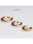 Çelik Kadın Küpe, 3'lü 3 Boy Halka, Gold Renk, No:3 4