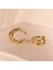 Çelik Kadın Küpe, Üç Sıra Yarım Halka, Gold Renk, No:70 2