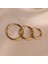 Çelik Kadın Küpe, 6'lı Halka, Gold Renk, No:59 4
