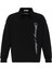 Polo Yaka Yazı Detaylı Oversıze Sweatshırt Siyah 1