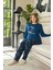 Kadın Inci Büyük Beden Style Gece Mavisi Pijama Takım 0647 1