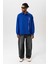 Polo Yaka Yazı Detaylı Oversıze Sweatshırt Saks 3