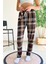 Dreamy Soft Kadife Dokulu Ekose Kareli Süet Pijama Altı Pantolon 1