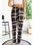 Dreamy Soft Kadife Dokulu Ekose Kareli Süet Pijama Altı Pantolon 4