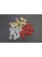 Gold + Gümüş Gri + Kırmızı Renk Karışık Paket / Metalize Yıldız Hediye Süsü / Paketleme Rafyası 2