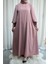 Model Mihriban Medine Ipeği Kol Detaylı Tesettür Elbise (Şalsız) - Pembe - MİHRİBAN01027 1
