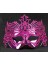 Metalik Fuşya Pembe Renk Masquerade Kelebek Simli Parti Maskesi 23X14 cm 1