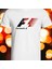 Formula 1 Tasarımlı 2025 Özel Koleksiyon Ön Taraf Baskılı Beyaz T-Shirt Tişört 1