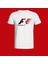 Formula 1 Tasarımlı 2025 Özel Koleksiyon Ön Taraf Baskılı Beyaz T-Shirt Tişört 2