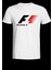Formula 1 Tasarımlı 2025 Özel Koleksiyon Ön Taraf Baskılı Beyaz T-Shirt Tişört 2
