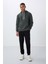 Haki Pamuklu Kalın Içi Tüylü Yumuşak Dokulu Comfort Fit Nakışlı Erkek Sweatshirt - 88419 3