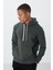 Haki Pamuklu Kalın Içi Tüylü Yumuşak Dokulu Comfort Fit Nakışlı Erkek Sweatshirt - 88419 4