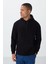 Siyah Pamuklu Kalın Içi Tüylü Yumuşak Dokulu Comfort Fit Nakışlı Erkek Sweatshirt - 88419 1