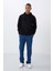 Siyah Pamuklu Kalın Içi Tüylü Yumuşak Dokulu Comfort Fit Nakışlı Erkek Sweatshirt - 88419 3