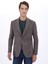 Vizon Çizgili Modern Fit %100 Pamuk Ceket 1