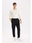 Siyah Eşofman Altı Twill Slim Fit Dar Kesim Beli Bağcıklı Cepli Düz Paça D9708AX24AU 1
