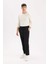 Siyah Eşofman Altı Twill Slim Fit Dar Kesim Beli Bağcıklı Cepli Düz Paça D9708AX24AU 3