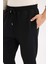 Siyah Eşofman Altı Twill Slim Fit Dar Kesim Beli Bağcıklı Cepli Düz Paça D9708AX24AU 5