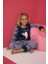 4177 Mavi Polar Uzun Kollu Kız Çocuk Pijama Takımı 2
