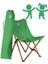 KIDS Ahşap Katlanır Kamp & Bahçe Sandalyesi – Kahverengi Iskelet - Yeşil Kılıf 1
