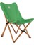 KIDS Ahşap Katlanır Kamp & Bahçe Sandalyesi – Kahverengi Iskelet - Yeşil Kılıf 2