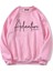 Oversize Bisiklet Yaka Basic Adventure Baskılı Sweatshirt - Pembe 1