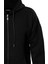 Fermuarlı Kapüşonlu Oversize Sweatshirt - Siyah 4