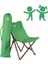 KIDS Ahşap Katlanır Kamp & Bahçe Sandalyesi – Antrasit Iskelet - Yeşil Kılıf 1