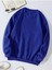 Oversize Bisiklet Yaka Basic Balloon Astronaut Baskılı Sweatshirt - Saks Mavisi 2