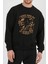 Motorcu Kuru Kafa Baskılı Siyah Unisex Kadın Erkek Pamuklu Sweatshirt CU217 1