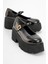 Linley Siyah Cilt Kadın Kalın Tabanlı Günlük Ayakkabı 1