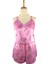 Çiçek Desenli Pembe Saten Şortlu Pijama Takımı 3