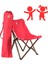 KIDS Ahşap Katlanır Kamp & Bahçe Sandalyesi – Antrasit Iskelet - Kırmızı Kılıf 1