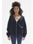 Ela Kapüşonlu 2 İplik Fermuar Detaylı Loose Fit Örme Sweatshirt 1051 4